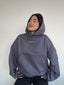 POLERÓN HOODIE GRIS - OVERSIZE CON GORRO LOGO BORDADO