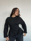 TOP MIKA NEGRO - POLERA CON PINZAS MANGA LARGA DE ALGODÓN