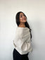 Sweater crudo tejido para mujer con diseño off-shoulder suave y cómodo kadenkas.com
