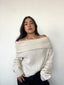 Sweater crudo tejido para mujer con diseño off-shoulder suave y cómodo kadenkas.com