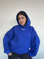 POLERÓN HOODIE AZUL REY - OVERSIZE CON GORRO LOGO BORDADO