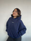 (PRE-VENTA) POLERÓN HOODIE AZUL MARINO - OVERSIZE CON GORRO LOGO BORDADO