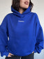 POLERÓN HOODIE AZUL REY - OVERSIZE CON GORRO LOGO BORDADO