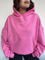 POLERÓN HOODIE ROSADO - OVERSIZE CON GORRO LOGO BORDADO