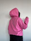 POLERÓN HOODIE ROSADO - OVERSIZE CON GORRO LOGO BORDADO