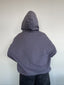 POLERÓN HOODIE GRIS - OVERSIZE CON GORRO LOGO BORDADO