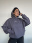 POLERÓN HOODIE GRIS - OVERSIZE CON GORRO LOGO BORDADO
