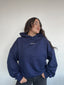 (PRE-VENTA) POLERÓN HOODIE AZUL MARINO - OVERSIZE CON GORRO LOGO BORDADO