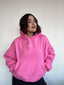POLERÓN HOODIE ROSADO - OVERSIZE CON GORRO LOGO BORDADO