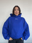 POLERÓN HOODIE AZUL REY - OVERSIZE CON GORRO LOGO BORDADO