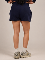 SHORT DE BUZO LOGO BORDADO - AZUL MARINO