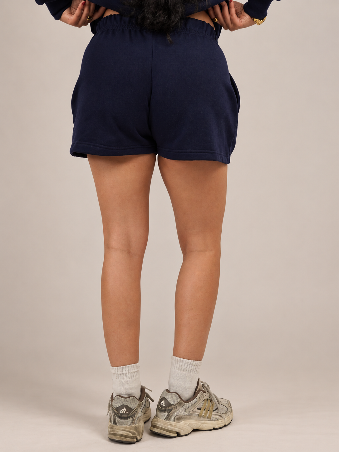 SHORT DE BUZO LOGO BORDADO - AZUL MARINO