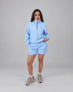 SHORT DE BUZO LOGO BORDADO - CELESTE