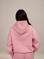 POLERÓN HOODIE CANGURO LOGO BORDADO - ROSADO