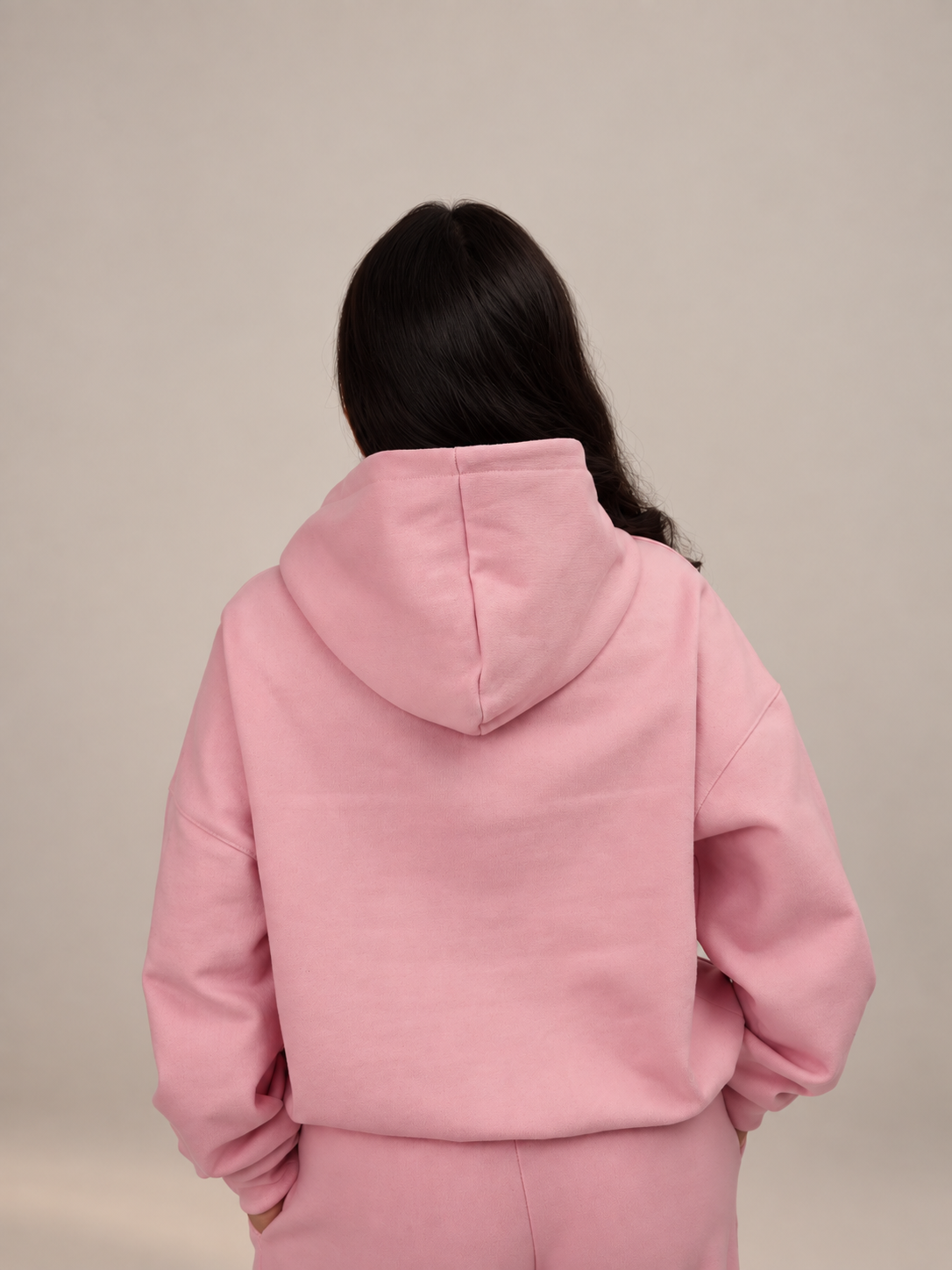 POLERÓN HOODIE CANGURO LOGO BORDADO - ROSADO