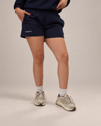 SHORT DE BUZO LOGO BORDADO - AZUL MARINO