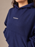 POLERÓN HOODIE CANGURO LOGO BORDADO - AZUL MARINO