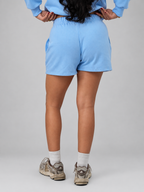 SHORT DE BUZO LOGO BORDADO - CELESTE
