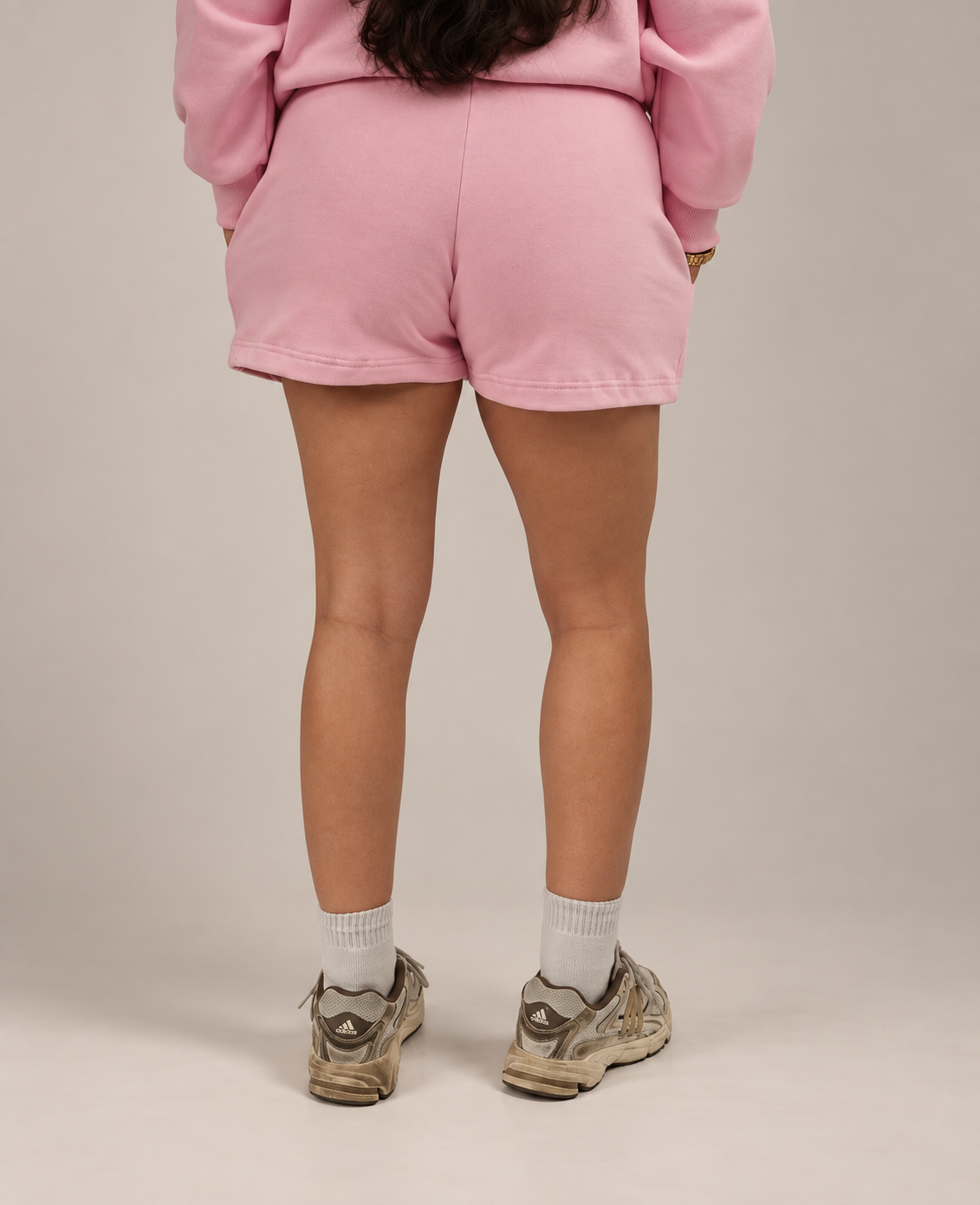 SHORT DE BUZO LOGO BORDADO - ROSADO