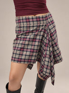 FALDA ATELIER - CUADROS BURDEO
