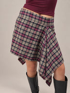 FALDA ATELIER - CUADROS BURDEO
