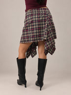 FALDA ATELIER - CUADROS BURDEO