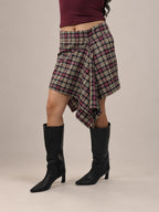 FALDA ATELIER - CUADROS BURDEO