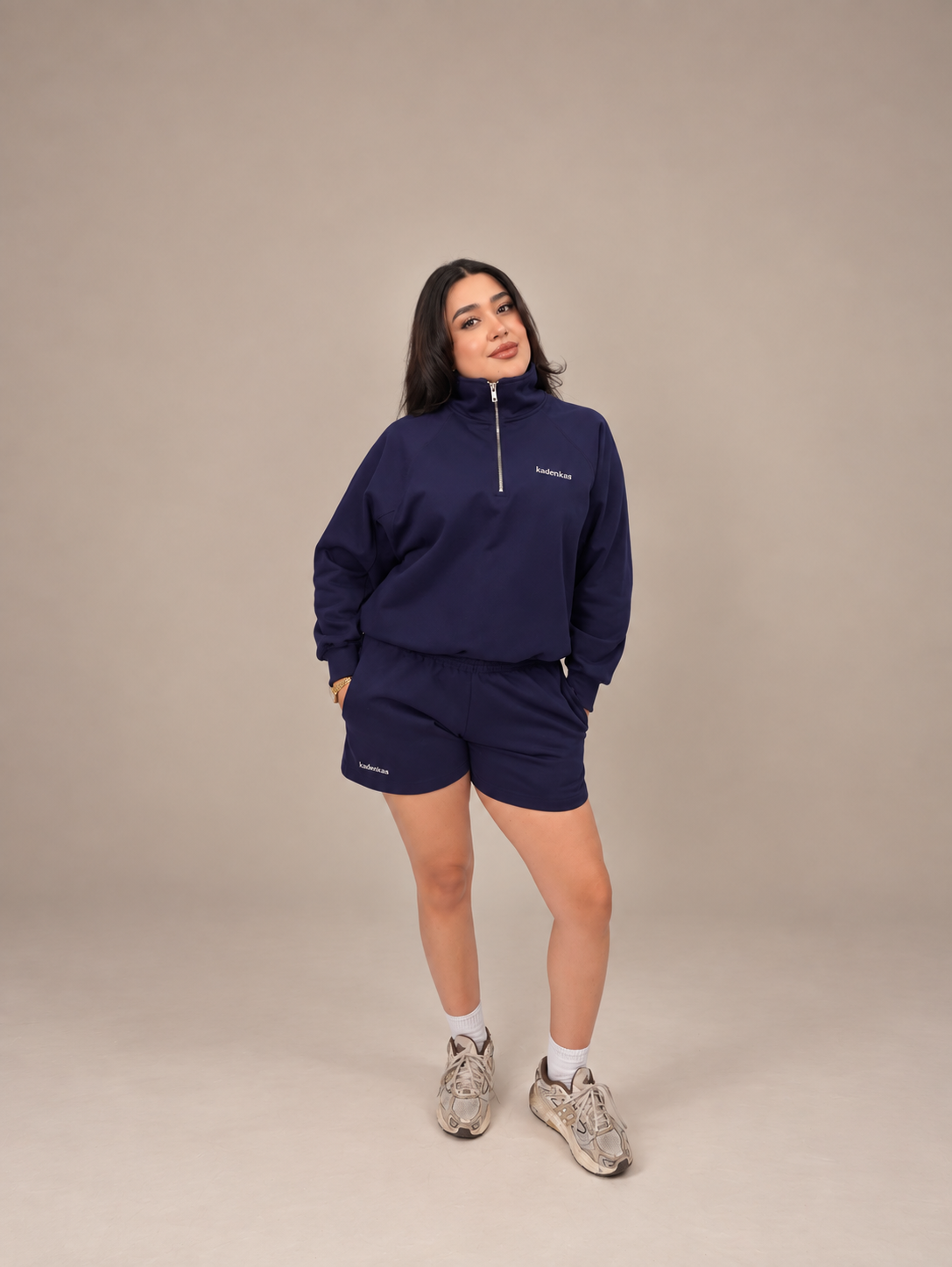 SHORT DE BUZO LOGO BORDADO - AZUL MARINO