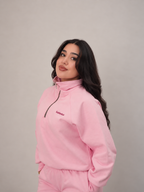 POLERÓN MEDIO CIERRE LOGO BORDADO - ROSADO