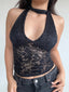 TOP JULIET ENCAJE NEGRO