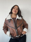 CHAQUETA CAZADORA ZARA TOFFEE/CAFÉ
