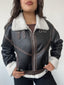 CHAQUETA CAZADORA ZARA NEGRA/CAFÉ