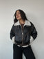 CHAQUETA CAZADORA ZARA NEGRA/CAFÉ