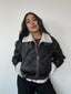 CHAQUETA CAZADORA ZARA NEGRA/CAFÉ