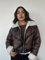 CHAQUETA CAZADORA ZARA CAFÉ/NEGRO