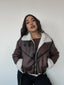 CHAQUETA CAZADORA ZARA CAFÉ/NEGRO