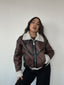 CHAQUETA CAZADORA ZARA CAFÉ/NEGRO