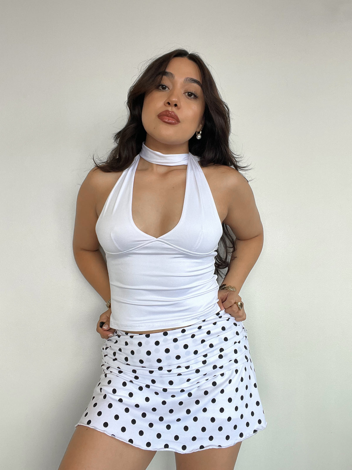 FALDA SHORT VICTORIA LUNARES BLANCO