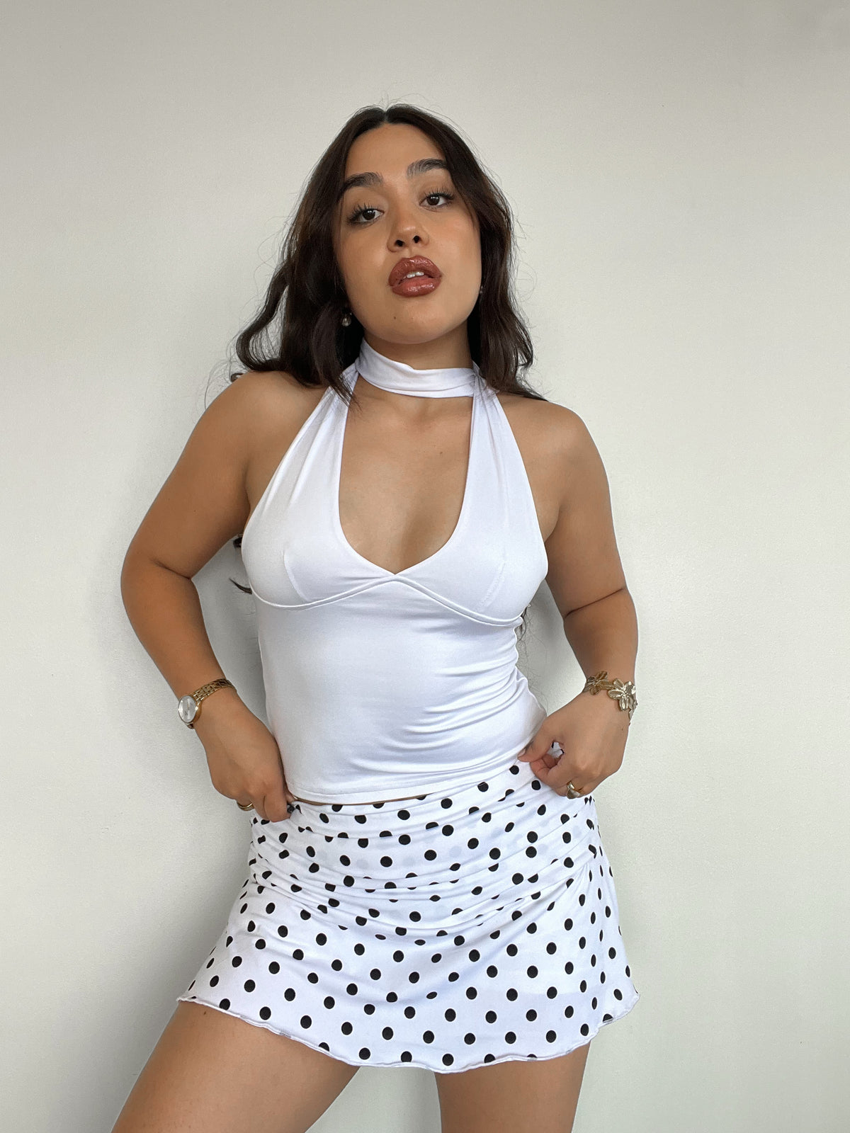 FALDA SHORT VICTORIA LUNARES BLANCO