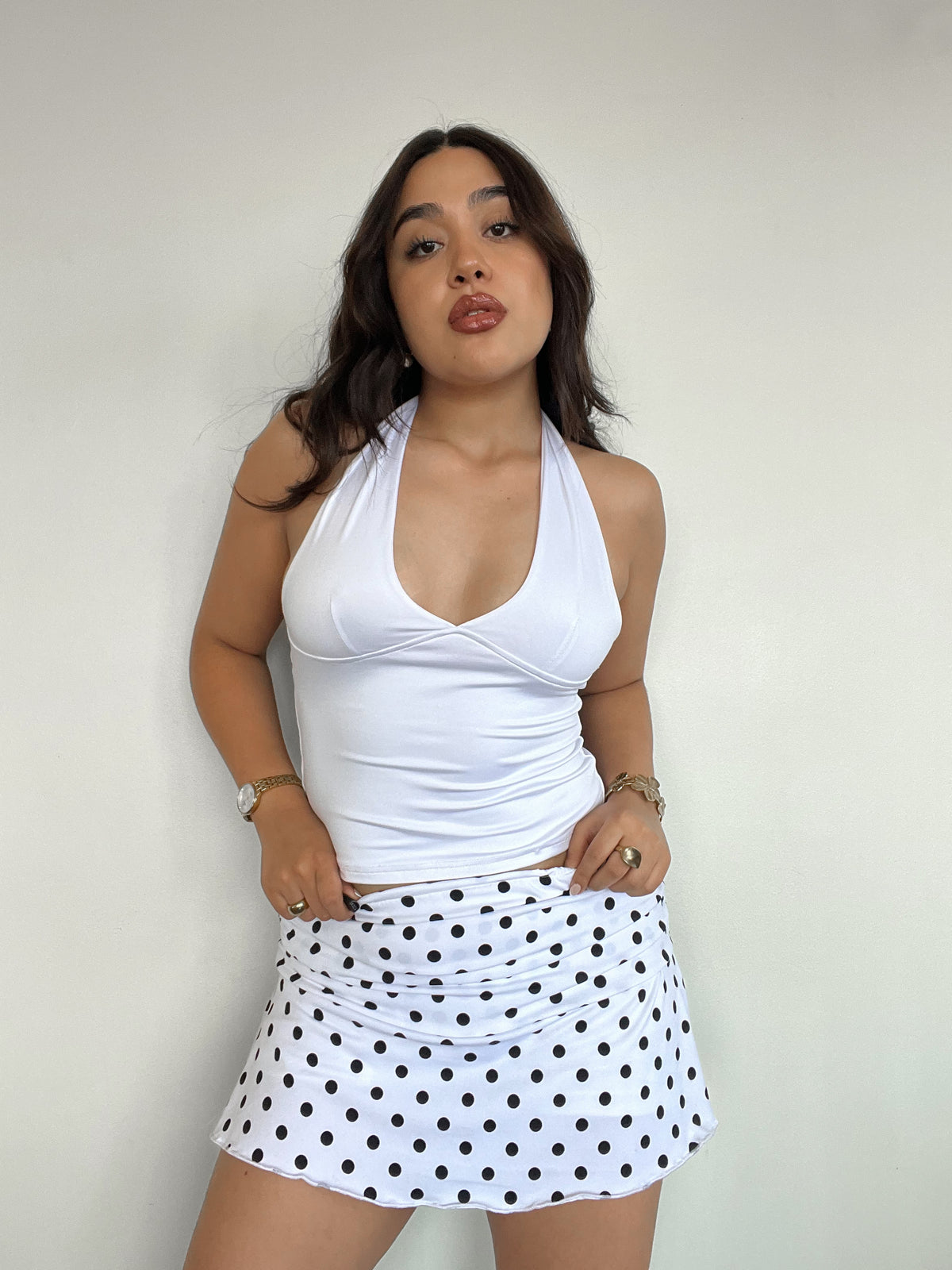 FALDA SHORT VICTORIA LUNARES BLANCO