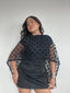 TOP BOLERO LUNARES NEGRO