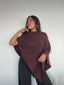 SWEATER CHARLOTTE CAFÉ - PONCHO ASIMÉTRICO MANTA DE ALGODÓN