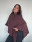 SWEATER CHARLOTTE CAFÉ - PONCHO ASIMÉTRICO MANTA DE ALGODÓN