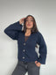 SWEATER ÁMBAR AZUL - CHALECO DE ALGODÓN CÁRDIGAN MANGAS ANCHAS