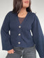 SWEATER ÁMBAR AZUL - CHALECO DE ALGODÓN CÁRDIGAN MANGAS ANCHAS
