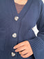SWEATER ÁMBAR AZUL - CHALECO DE ALGODÓN CÁRDIGAN MANGAS ANCHAS