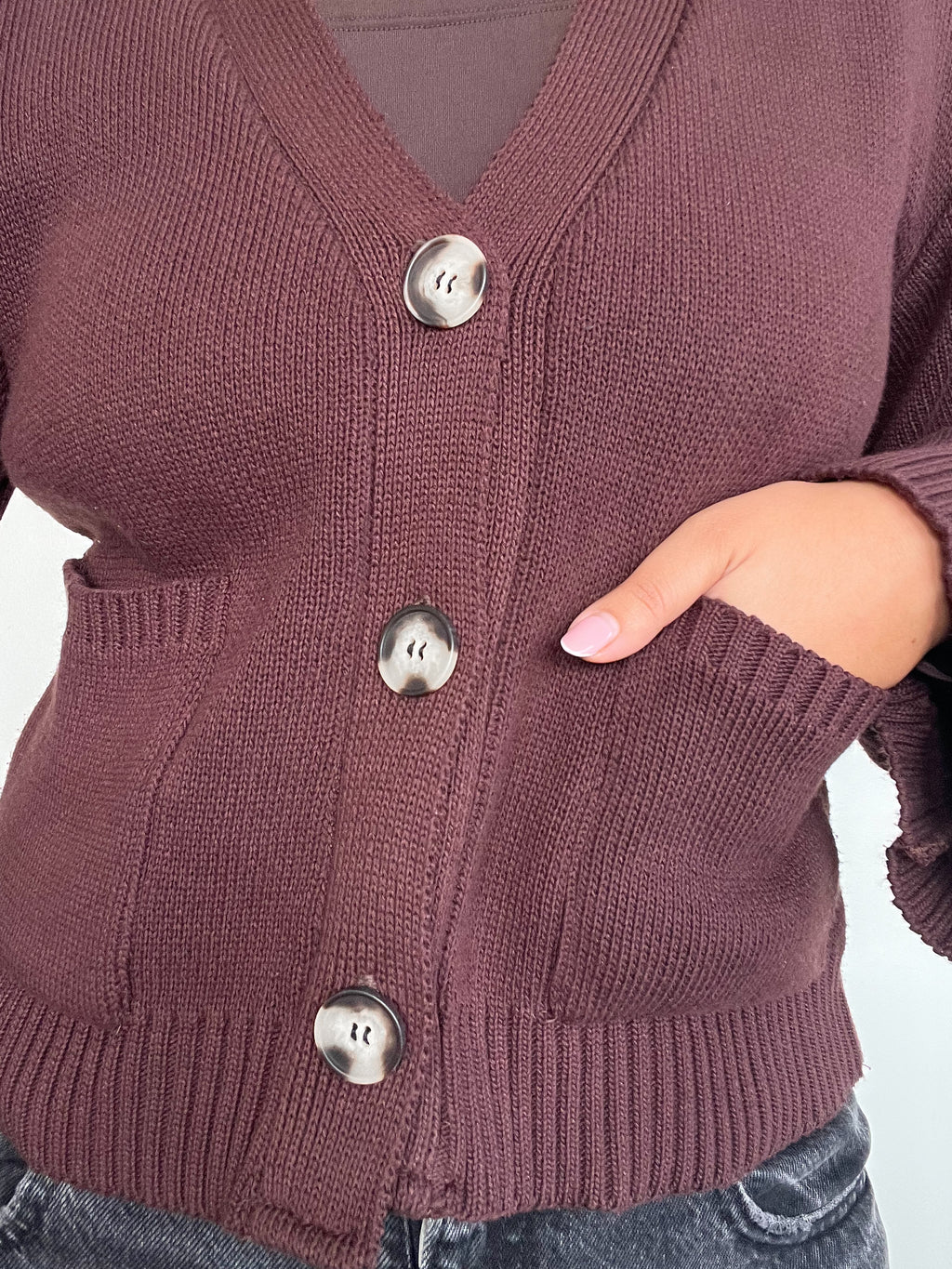 SWEATER ÁMBAR CAFÉ - CHALECO DE ALGODÓN CÁRDIGAN MANGAS ANCHAS