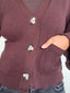 SWEATER ÁMBAR CAFÉ - CHALECO DE ALGODÓN CÁRDIGAN MANGAS ANCHAS