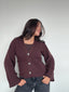 SWEATER ÁMBAR CAFÉ - CHALECO DE ALGODÓN CÁRDIGAN MANGAS ANCHAS
