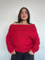 [PRE-VENTA] SWEATER LINA ROJO - CHALECO DE ALGODÓN OFF SHOULDER OVERSIZE
